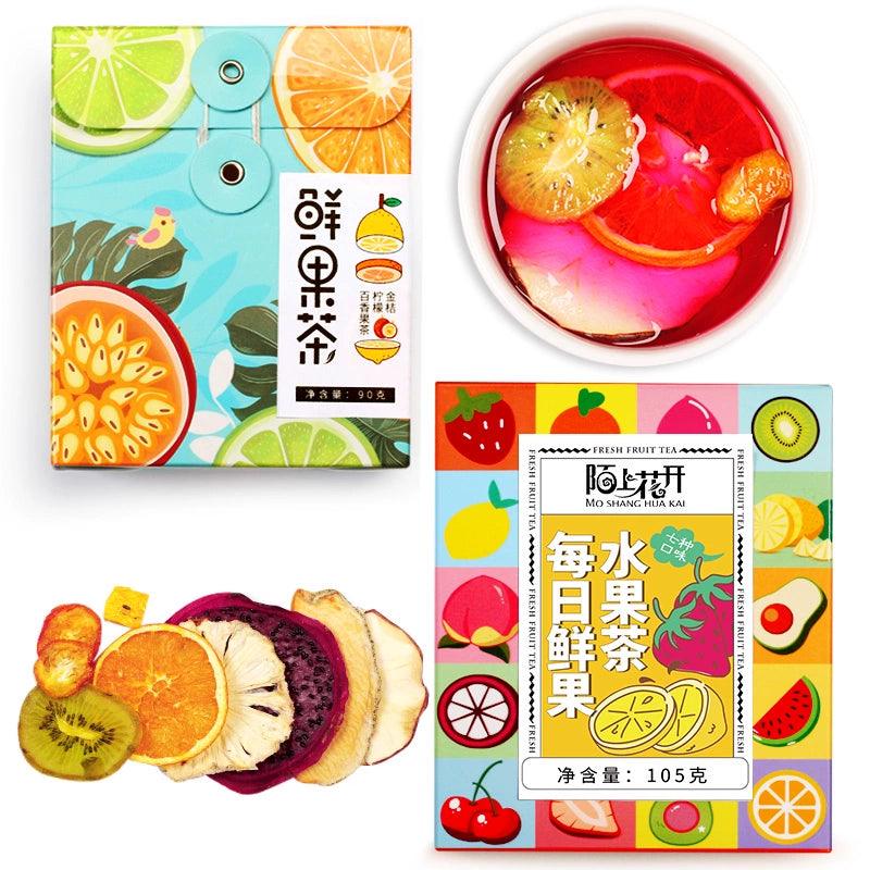 Natural Fruit Tea Bags - Variety Pack with Dried Fruits & Fresh Blossoms - Pregnancy-Safe, Floral & Fruity Tea Blends for Wellness & Relaxation - Dwtea.com