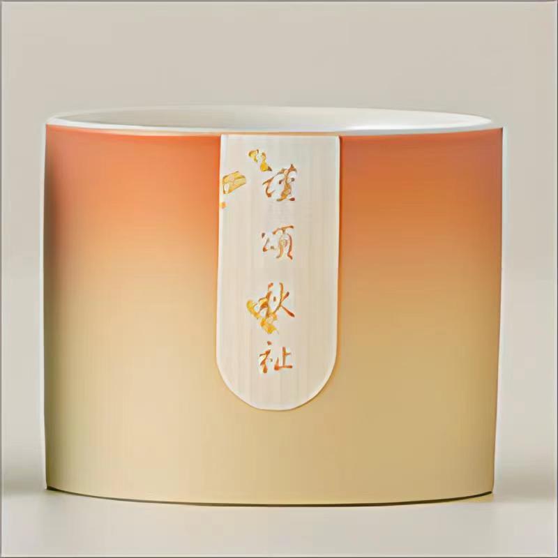 四季风景陶瓷茶具礼盒 - 传统中国手绘茶杯，适合家庭、办公室或节日文化礼品