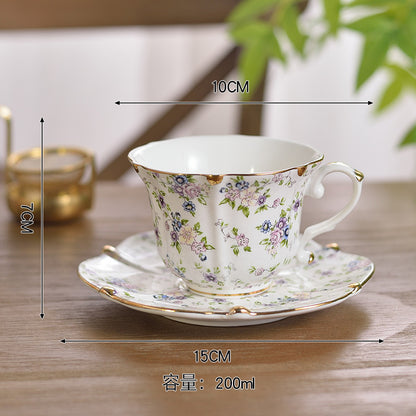 Set de ceai din porțelan Vintage Blue Willow - Căni de cafea ceramice pictate manual cu farfurioare, serviciu de ceai după-amiază în stil european, colecție de lux pentru casă și cadouri