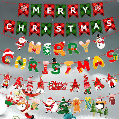 Merry Christmas Banner, Paper Christmas Hanging Decorations - Christmas Party Decorations - Christmas Decorations Indoor Home Decor
