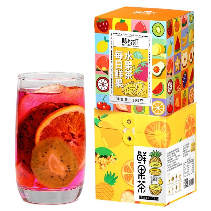 Natural Fruit Tea Bags - Variety Pack with Dried Fruits & Fresh Blossoms - Pregnancy-Safe, Floral & Fruity Tea Blends for Wellness & Relaxation - Dwtea.com