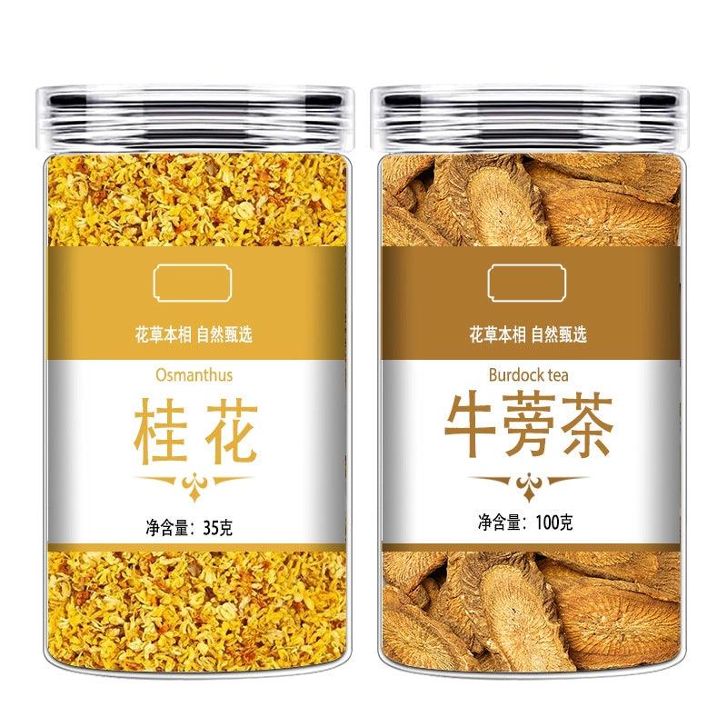 Genuine Golden Burdock Root Tea - Premium Dried Burdock Slices - Herbal Infusion with Hawthorn Berries & Licorice - Dwtea.com