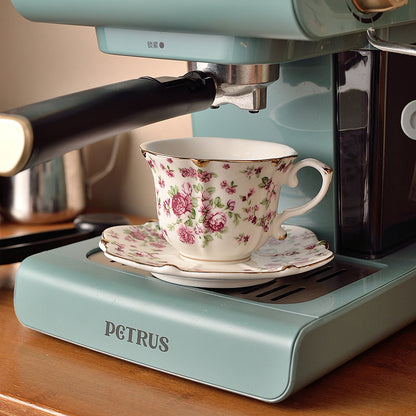 Set de ceai din porțelan Vintage Blue Willow - Căni de cafea ceramice pictate manual cu farfurioare, serviciu de ceai după-amiază în stil european, colecție de lux pentru casă și cadouri