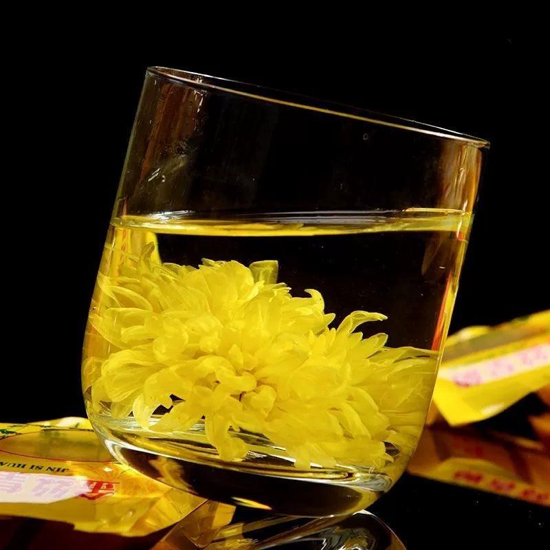 Premium Individually Packaged Chrysanthemum Tea - Golden Silk Emperor Chrysanthemum, Perfect for Single Serving, Pairs Well with Goji Berries, Red Dates, Baby Chrysanthemum, and Cassia Seeds - Dwtea.com