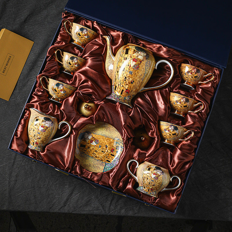 Premium European-Style Bone China Tea and Coffee Set - Vintage British Afternoon Tea Service for Home