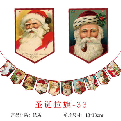 Merry Christmas Banner, Paper Christmas Hanging Decorations - Christmas Party Decorations - Christmas Decorations Indoor Home Decor