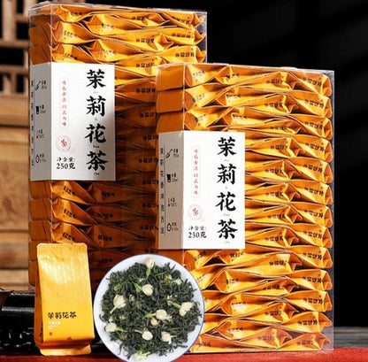 Premium Yasemin Yeşil Çayı - Yoğun Aroma, Kar Tanesi Kalitesi, Orijinal Guangxi Hengxian Bitkisel Demleme, Bireysel Çay Poşetleri