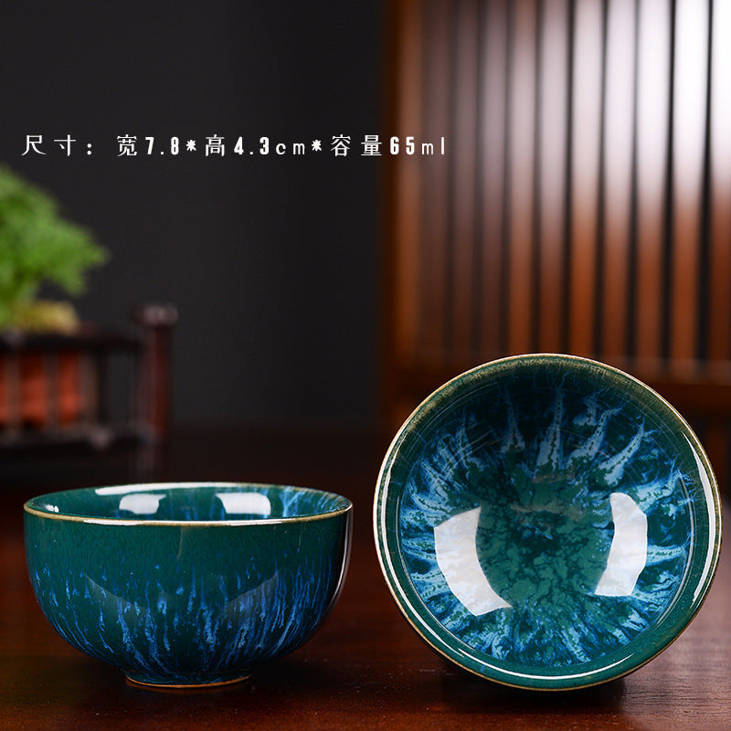 Ręcznie wykonany ceramiczny kubek do herbaty Jian Zhan - tradycyjny kubek z kamionki z glazurą Temmoku, duży stożkowy kubek do ceremonii herbaty chińskiej/japońskiej