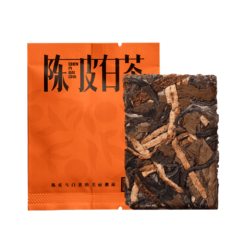 正宗陈皮浸泡的 aged 白茶，单独包装以保持新鲜