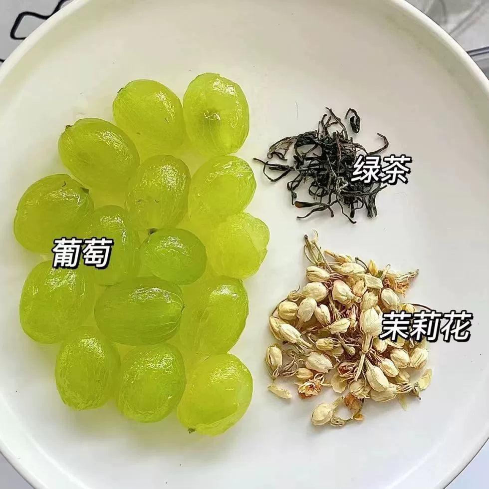 Jasmine & Green Grape Fruit-Infused Tea Blend - Cold Brew Ready, Individually Wrapped Tea Bags for Delicious Beverage Infusions - Dwtea.com