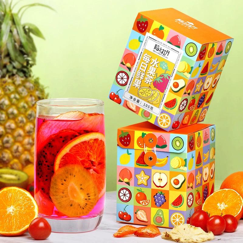 Natural Fruit Tea Bags - Variety Pack with Dried Fruits & Fresh Blossoms - Pregnancy-Safe, Floral & Fruity Tea Blends for Wellness & Relaxation - Dwtea.com
