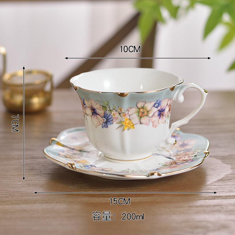 Set de ceai din porțelan Vintage Blue Willow - Căni de cafea ceramice pictate manual cu farfurioare, serviciu de ceai după-amiază în stil european, colecție de lux pentru casă și cadouri