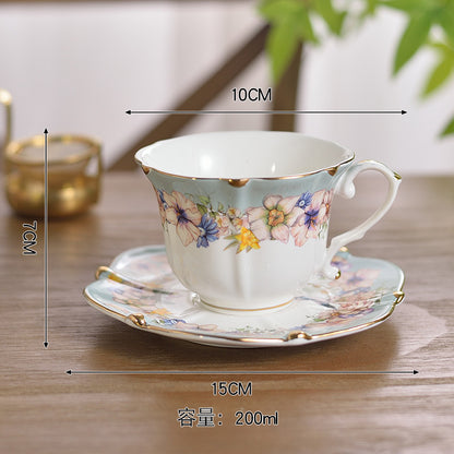 Set de ceai din porțelan Vintage Blue Willow - Căni de cafea ceramice pictate manual cu farfurioare, serviciu de ceai după-amiază în stil european, colecție de lux pentru casă și cadouri
