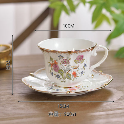 Set de ceai din porțelan Vintage Blue Willow - Căni de cafea ceramice pictate manual cu farfurioare, serviciu de ceai după-amiază în stil european, colecție de lux pentru casă și cadouri