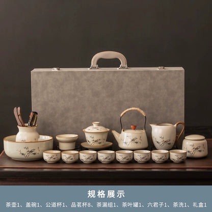 Ru Kiln Ceramic Tea Set Collection - Premium Chinese Teapot, Cups & Tray for Home, Gongfu Tea Ceremony, Luxury Guest Reception