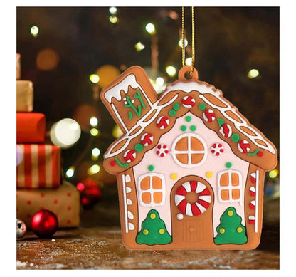 12pcs Gingerbread Man Ornaments for Christmas Tree, Assorted Gingerbread Figurines Ornaments, Christmas Tree Hanging Decorations, 3 Inch Tall