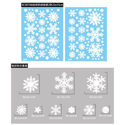 Christmas Window Clings Snowflakes Window Decals Static Window Stickers for Christmas Decorations Window Décor Ornaments Xmas Party Supplies Thanksgiving Party Décor
