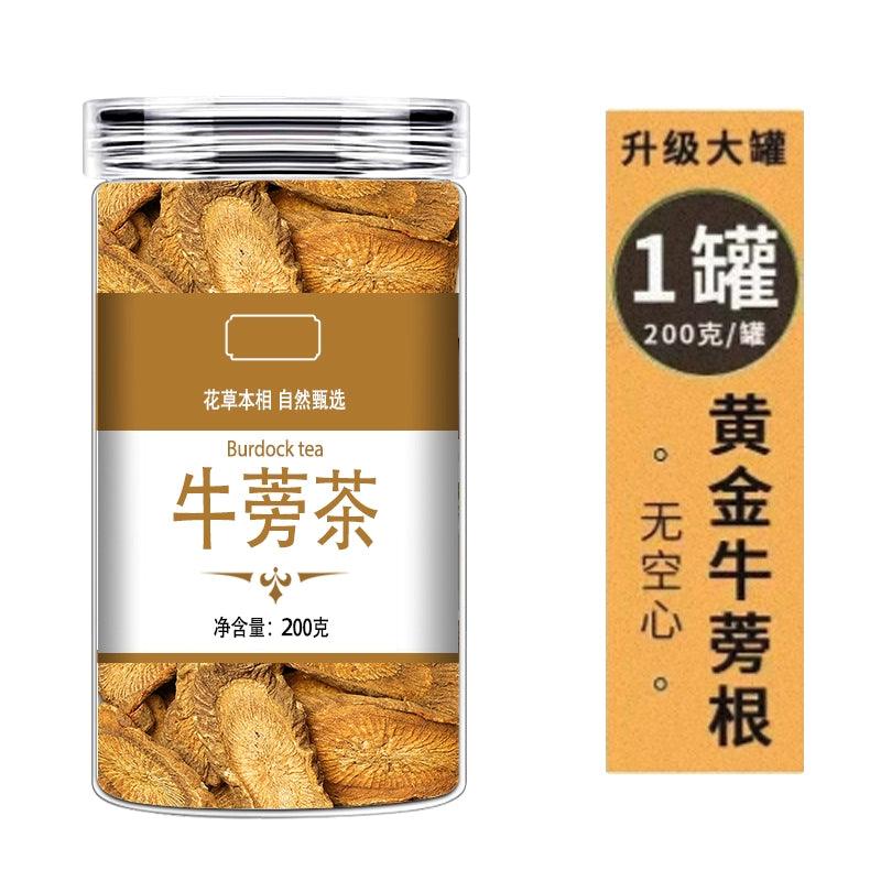 Genuine Golden Burdock Root Tea - Premium Dried Burdock Slices - Herbal Infusion with Hawthorn Berries & Licorice - Dwtea.com