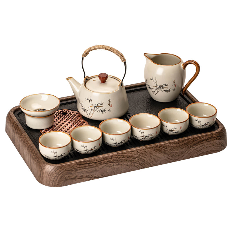 Ru Kiln Ceramic Tea Set Collection - Premium Chinese Teapot, Cups & Tray for Home, Gongfu Tea Ceremony, Luxury Guest Reception
