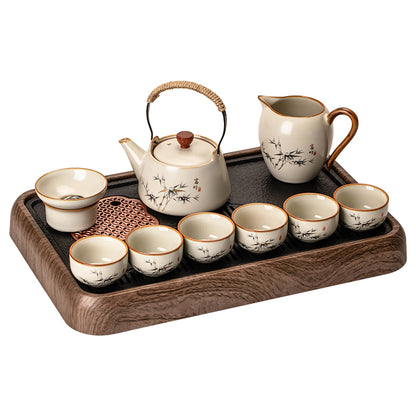 Ru Kiln Ceramic Tea Set Collection - Premium Chinese Teapot, Cups & Tray for Home, Gongfu Tea Ceremony, Luxury Guest Reception
