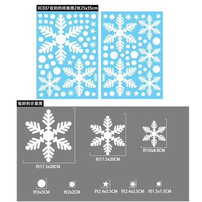 Christmas Window Clings Snowflakes Window Decals Static Window Stickers for Christmas Decorations Window Décor Ornaments Xmas Party Supplies Thanksgiving Party Décor