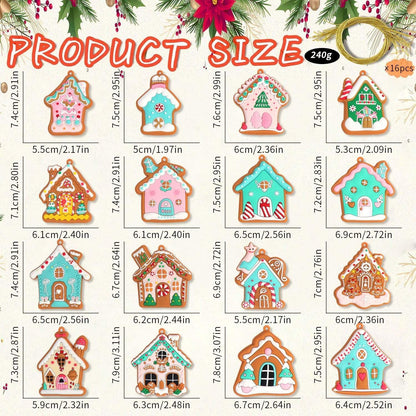 12pcs Gingerbread Man Ornaments for Christmas Tree, Assorted Gingerbread Figurines Ornaments, Christmas Tree Hanging Decorations, 3 Inch Tall