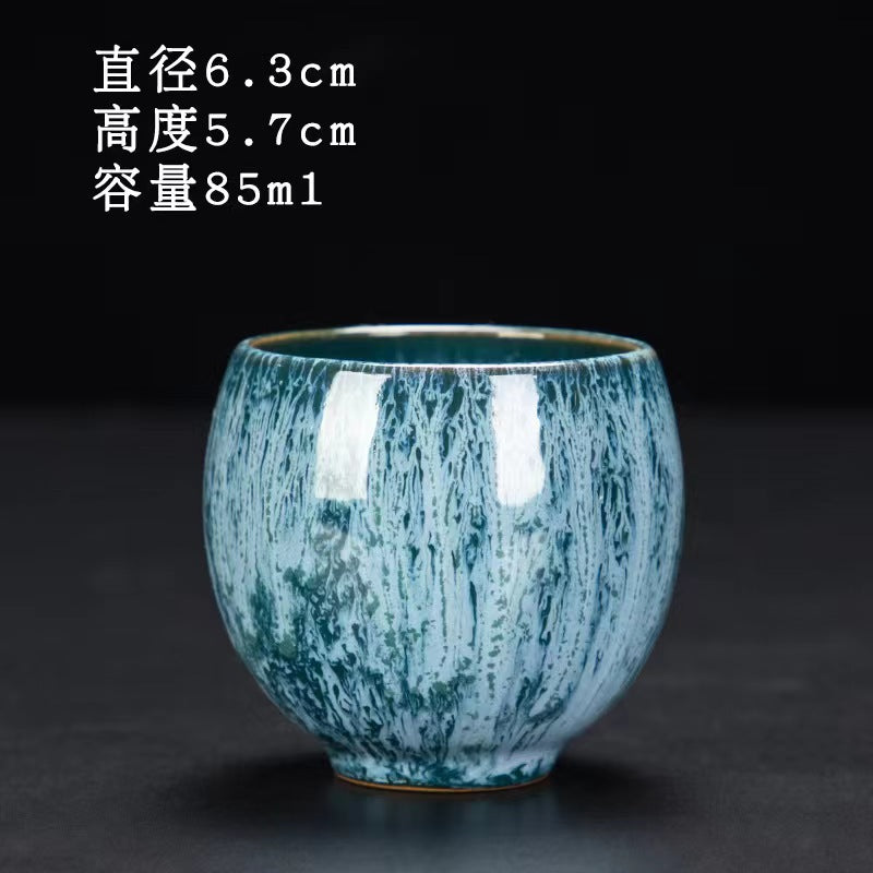 Ręcznie wykonany ceramiczny kubek do herbaty Jian Zhan - tradycyjny kubek z kamionki z glazurą Temmoku, duży stożkowy kubek do ceremonii herbaty chińskiej/japońskiej