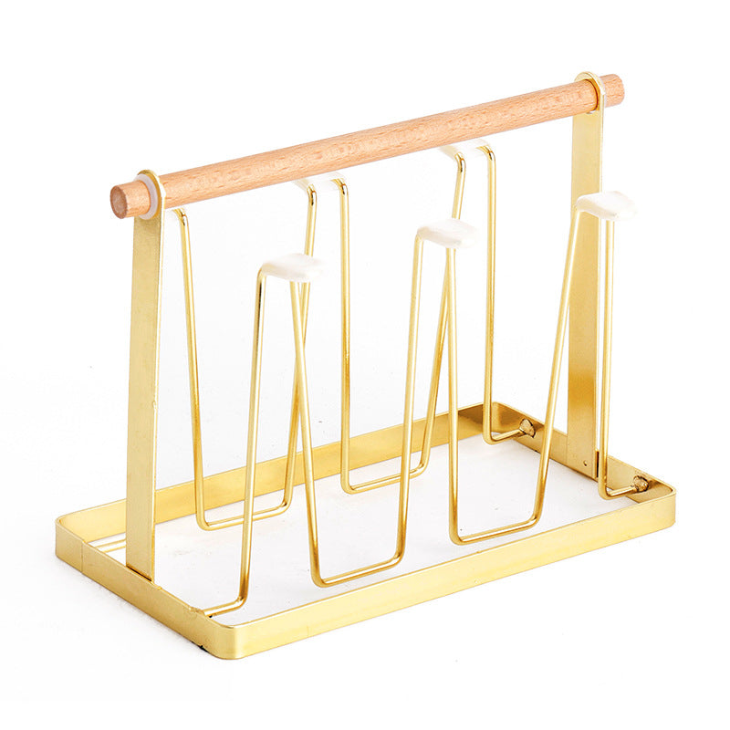 Nordischer Stil verbundener Becherhalter - Einfacher Metallablaufständer für den Heimgebrauch, universell passender Glasbecherhalter, Desktop-Eisenkunst-Becherhalter