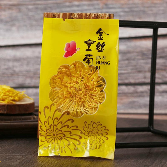 Luxurious Golden Chrysanthemum Tea - Single Bloom Infusions with Imperial Baby Chrysanthemum & Huangju for Natural Detoxification & Relaxation - Dwtea.com