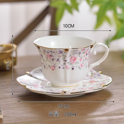 Set de ceai din porțelan Vintage Blue Willow - Căni de cafea ceramice pictate manual cu farfurioare, serviciu de ceai după-amiază în stil european, colecție de lux pentru casă și cadouri