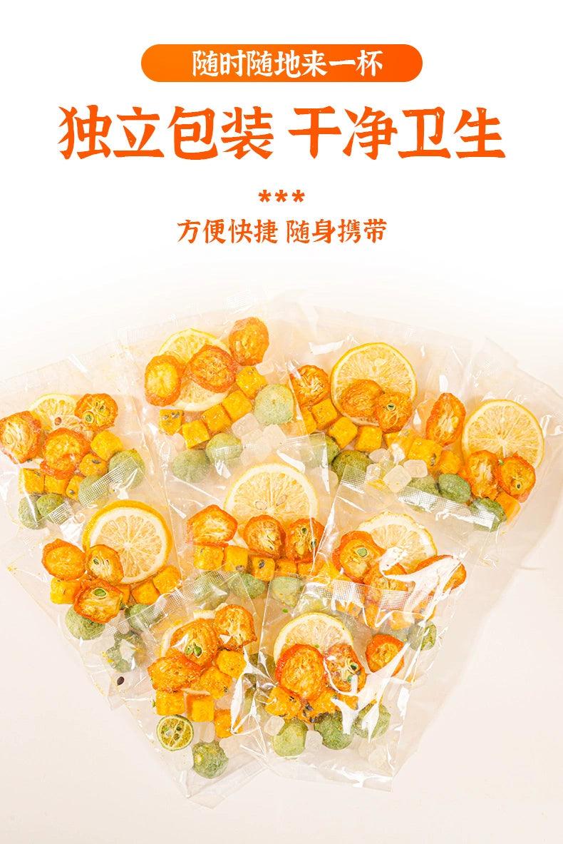 Exquisite Citrus Blossom Tea Bags - Golden Kumquat, Lemon, & Passionfruit Infusion - Natural Fruit Tea for Refreshing Brew - Dwtea.com