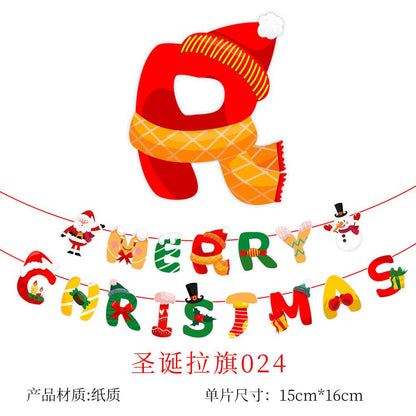 Merry Christmas Banner, Paper Christmas Hanging Decorations - Christmas Party Decorations - Christmas Decorations Indoor Home Decor