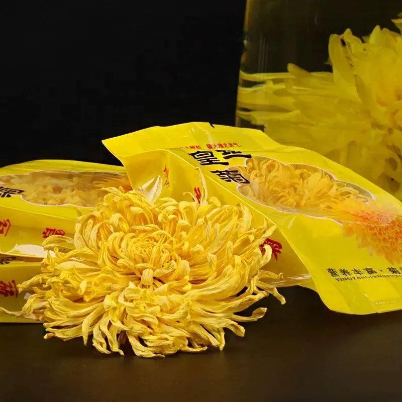 Premium Individually Packaged Chrysanthemum Tea - Golden Silk Emperor Chrysanthemum, Perfect for Single Serving, Pairs Well with Goji Berries, Red Dates, Baby Chrysanthemum, and Cassia Seeds - Dwtea.com