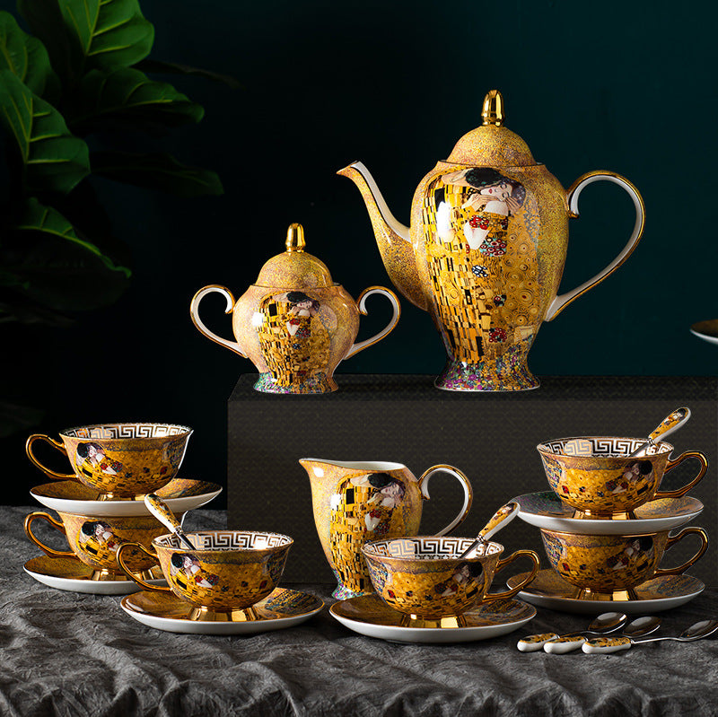 Premium European-Style Bone China Tea and Coffee Set - Vintage British Afternoon Tea Service for Home