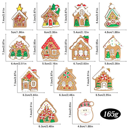 12pcs Gingerbread Man Ornaments for Christmas Tree, Assorted Gingerbread Figurines Ornaments, Christmas Tree Hanging Decorations, 3 Inch Tall