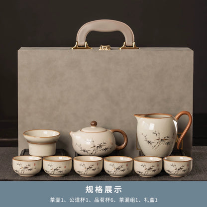 Ru Kiln Ceramic Tea Set Collection - Premium Chinese Teapot, Cups & Tray for Home, Gongfu Tea Ceremony, Luxury Guest Reception