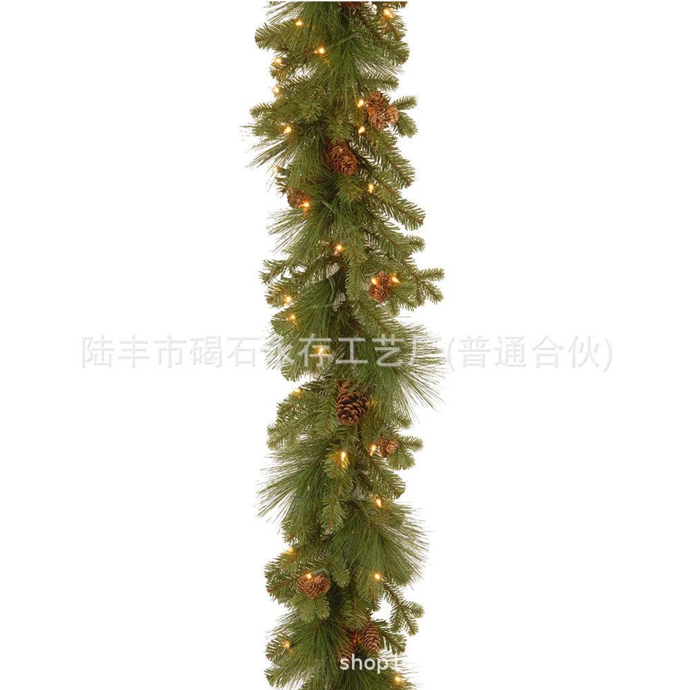 Rocinha 9 Foot Lighted Christmas Garland, Outdoor Christmas Garland with Pine Cones, Red Berries and LED Light for Fireplace, Mantle and Stair Railing