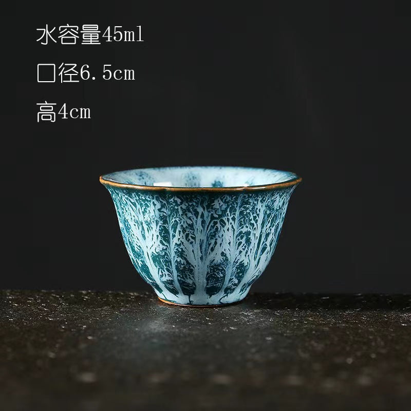 Ręcznie wykonany ceramiczny kubek do herbaty Jian Zhan - tradycyjny kubek z kamionki z glazurą Temmoku, duży stożkowy kubek do ceremonii herbaty chińskiej/japońskiej