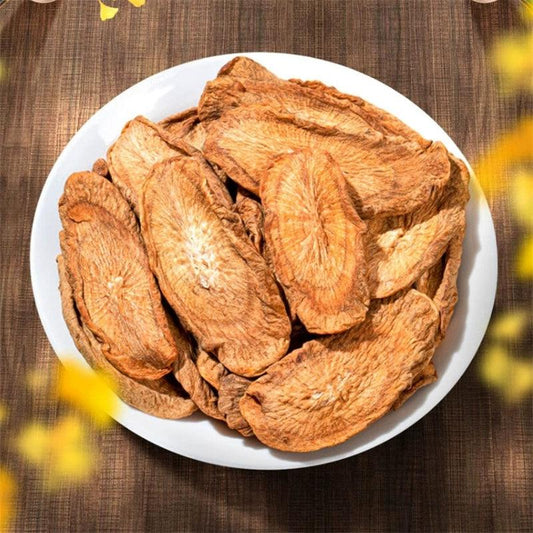 Genuine Golden Burdock Root Tea - Premium Dried Burdock Slices - Herbal Infusion with Hawthorn Berries & Licorice - Dwtea.com