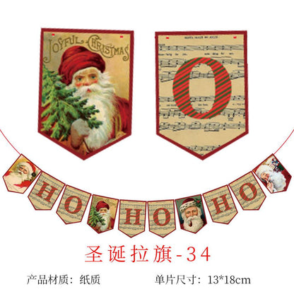 Merry Christmas Banner, Paper Christmas Hanging Decorations - Christmas Party Decorations - Christmas Decorations Indoor Home Decor