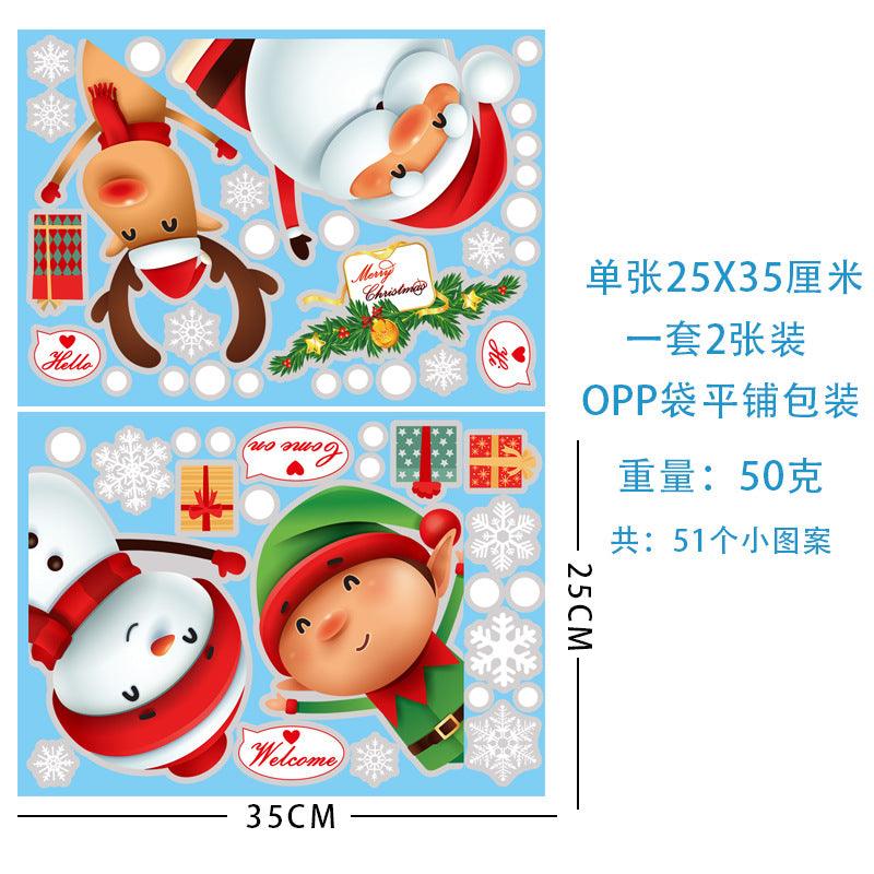 Christmas Snowflake Window Clings Stickers for Glass, Xmas Decals Decorations Holiday Snowflake Santa Claus Reindeer Decals for Party