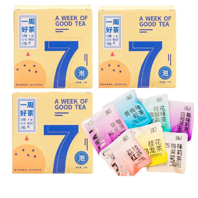 Weekly Tea Bliss Collection - Fruity Tea Bags with Grape & Peach Oolong, Cold Brew Infusions, Flower & Fruit Blends for Women's Wellness - Dwtea.com